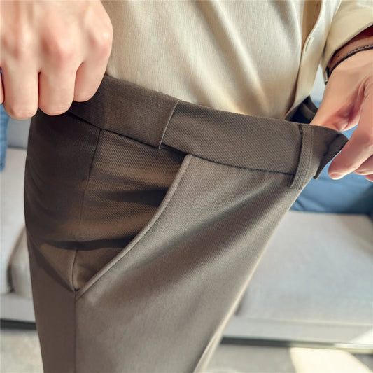 New high-quality autumn-winter stretch waist non-stain fabric pants for men, men's long pants, casual pants