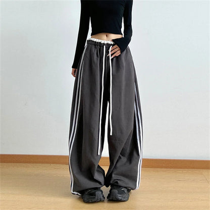 Hip Hop Lady's Cargo Pants High Street Women's Wide Leg Pants Drawstring Y2K Gothic Hotsweet Matching Female Trousers Summer New