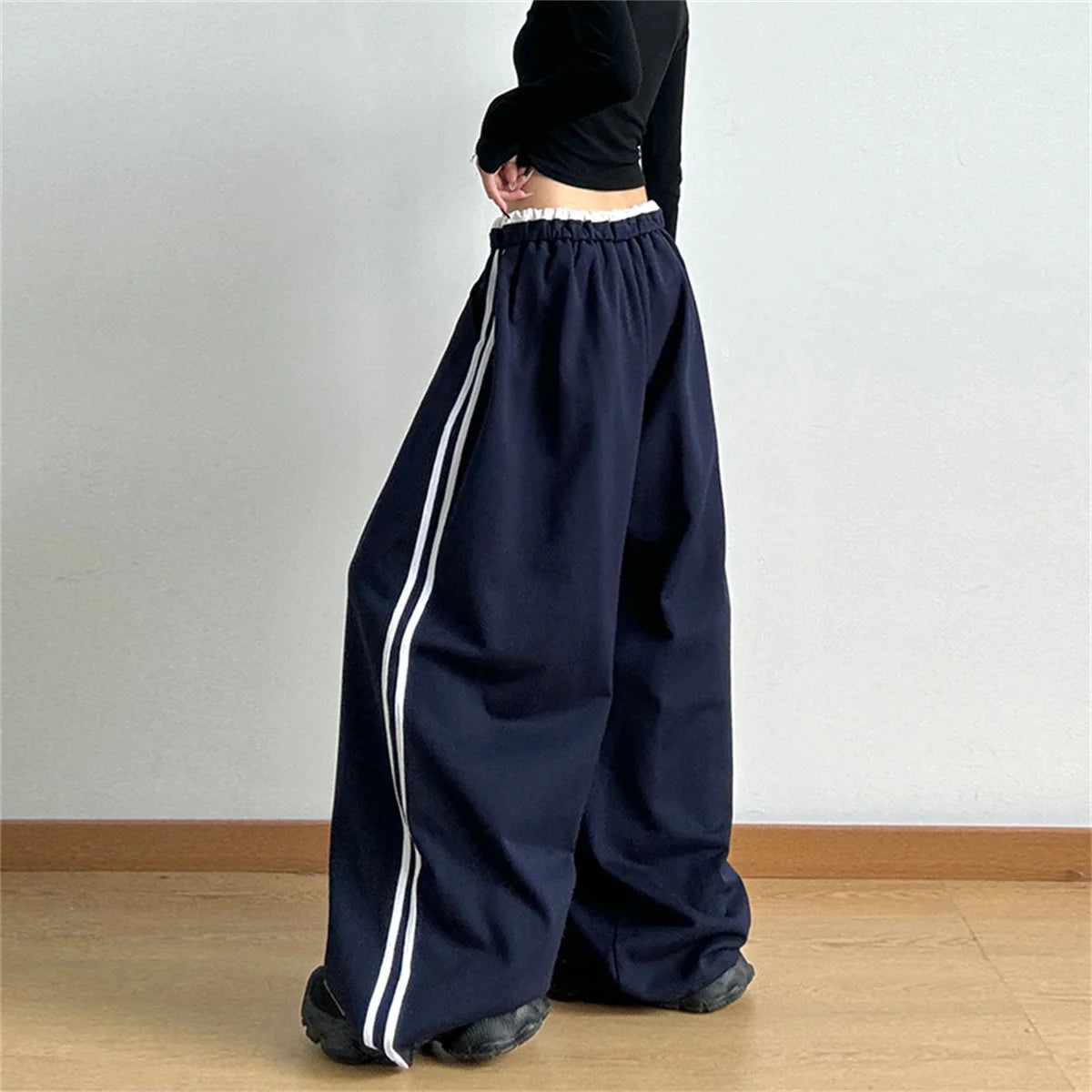 Hip Hop Lady's Cargo Pants High Street Women's Wide Leg Pants Drawstring Y2K Gothic Hotsweet Matching Female Trousers Summer New