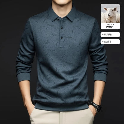 Top Grade Wool+Mulberry Silk Turndown Collar Casual New Brand Fashion Pullover Hoodies Street Velvet Sweatshirts Men's Clothing