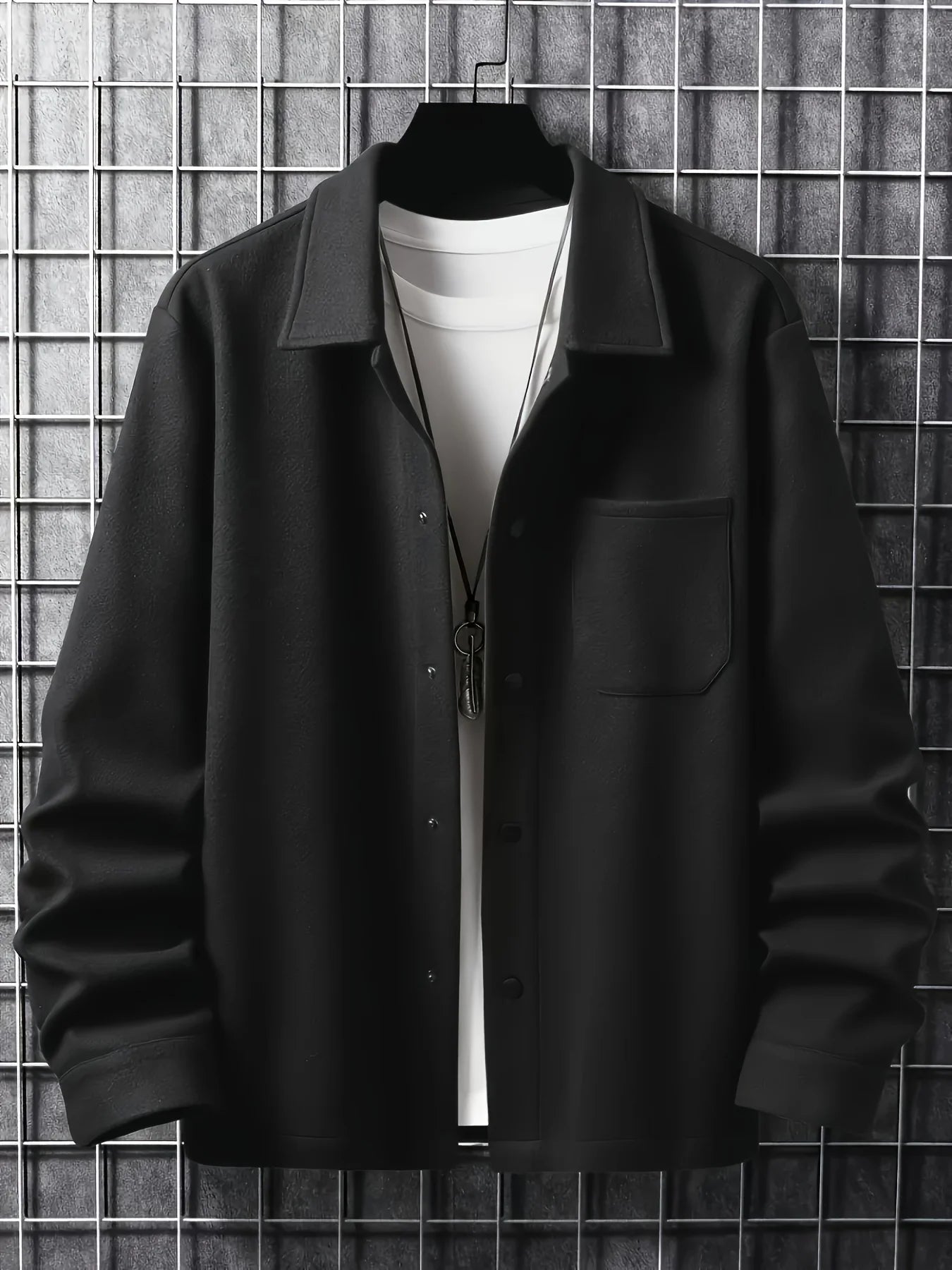 Men's Casual Jacket Button up Outerwear Autumn Warm Windbreaker Coat Stylish Leisure Knittedwear for Fall Season