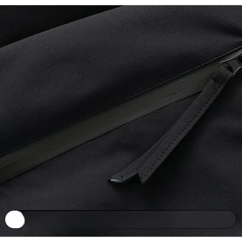 Zipper Pockets Button Long Sleeve Men's Cardigan Coats Casual Fashion Spring Autumn Contrast Color Turn-down Collar Tops