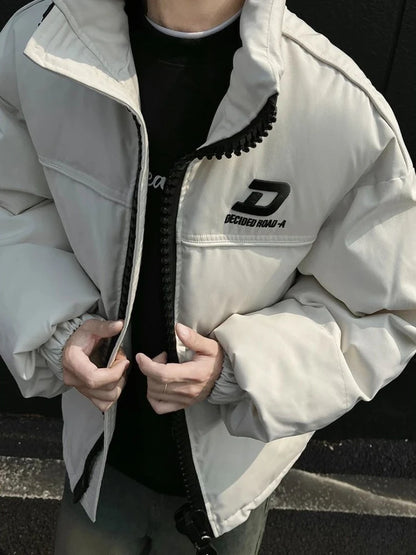 2025 Winter New Arrival Men's Women's Thickened Warm Cotton Coat with Zipper Embroidered Fashionable American Style Outerwear