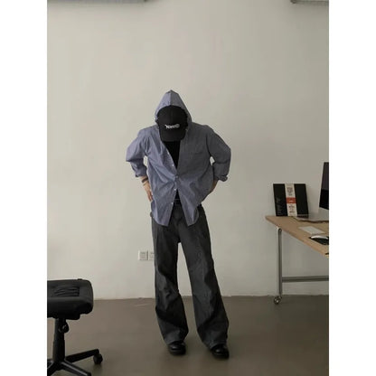 American Retro Loose Straight Overalls Men's Spring Autumn Multi-pocket Casual Trousers Casual Pants