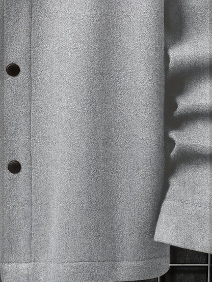 Men's Casual Jacket Button up Outerwear Autumn Warm Windbreaker Coat Stylish Leisure Knittedwear for Fall Season