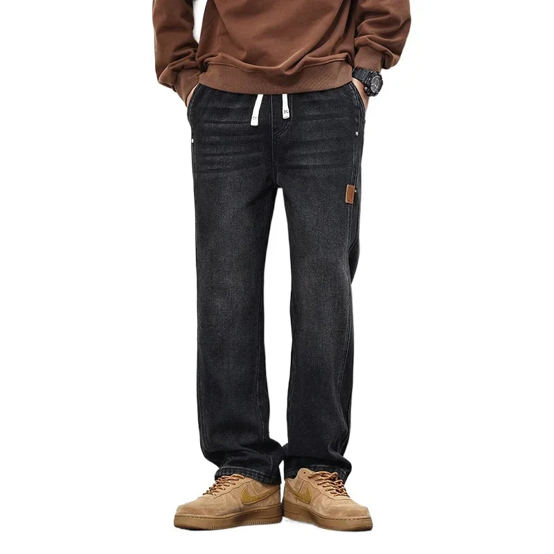 2025 Autumn New American Retro Men's Wide Leg Straight Legs Loose, Comfortable and Versatile High Street Washed Long Pants