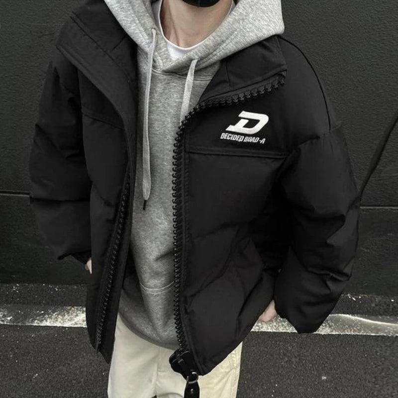 2025 Winter New Arrival Men's Women's Thickened Warm Cotton Coat with Zipper Embroidered Fashionable American Style Outerwear