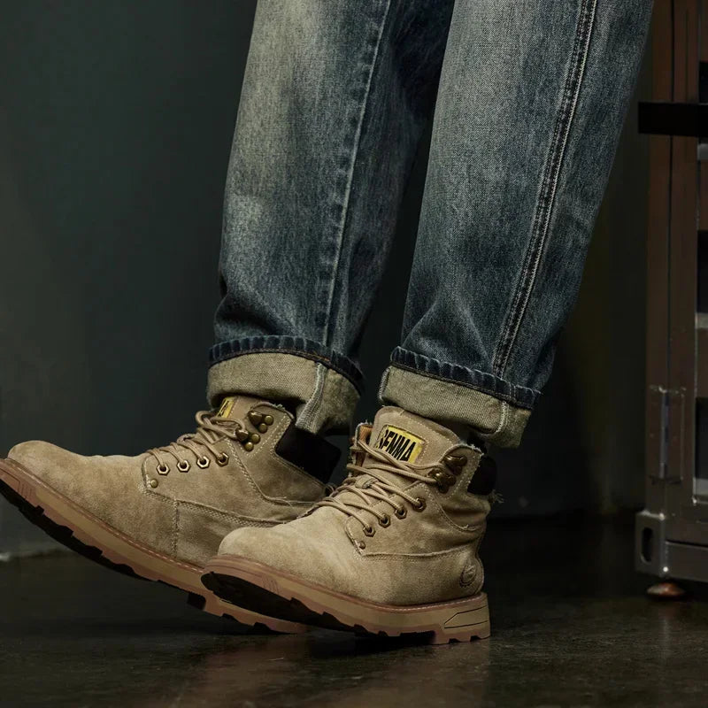 Trendy Men's Harem Pants, Fashionable Splicing Design, Retro Jeans, High Quality Men's Sports Loose Denim Brand Men's Clothing