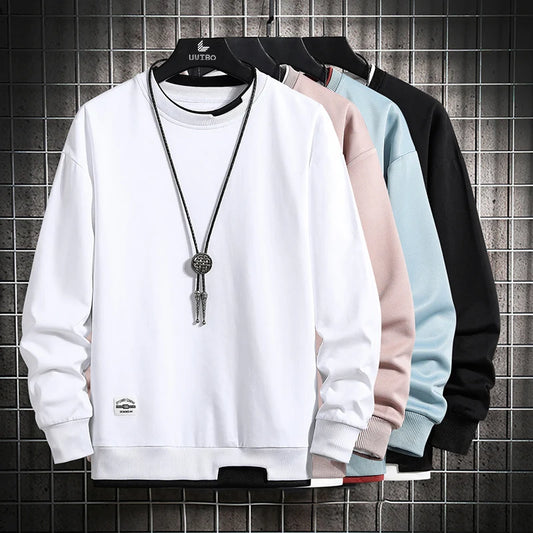 2025 Spring and Autumn Fashion Brand Solid Color Round Neck Long sleeved Sweater for Men and Women's Fashion Casual Sports Shirt