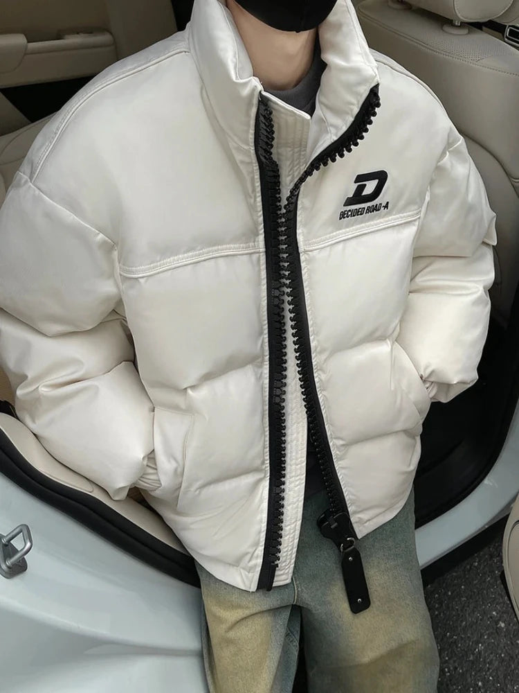 2025 Winter New Arrival Men's Women's Thickened Warm Cotton Coat with Zipper Embroidered Fashionable American Style Outerwear