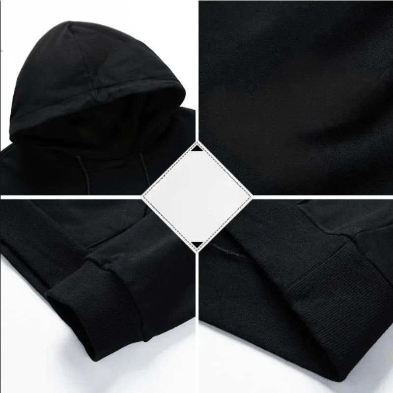 Harajuku Style Graphic Printed Hoodie Men's Autumn and Winter Casual Fashion Long-sleeved Sweatshirt Daily Streetwear