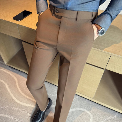 New high-quality autumn-winter stretch waist non-stain fabric pants for men, men's long pants, casual pants