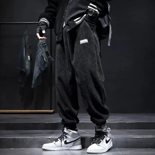 Autumn Winter Corduroy Pants Men Loose Trend Harun Sports Foot Casual Long Pants Men