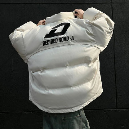 2025 Winter New Arrival Men's Women's Thickened Warm Cotton Coat with Zipper Embroidered Fashionable American Style Outerwear