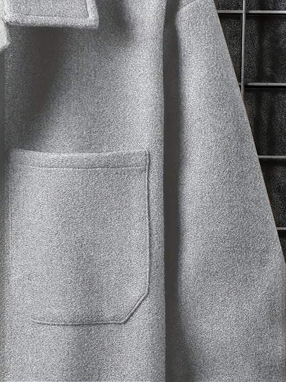 Men's Casual Jacket Button up Outerwear Autumn Warm Windbreaker Coat Stylish Leisure Knittedwear for Fall Season